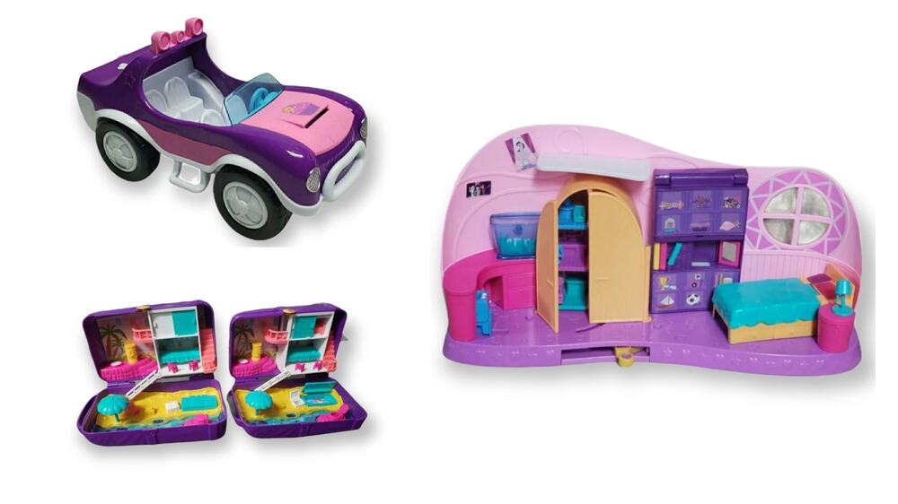 Polly Pocket Bundle • SUV • Go Bed Room Playset • Hidden Places Beach Vibes •